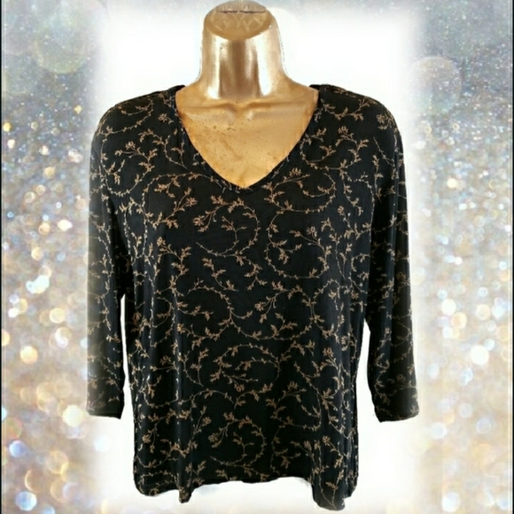 Blouse Stretch Imprimée Briggs New York – Taille Large, à étages, Occasion Très Bon état